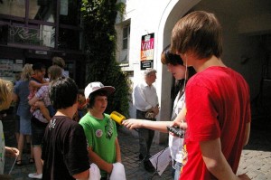 Marvin beim Interview mit Radio Salü